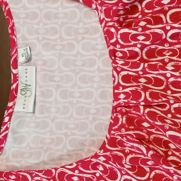 Studio Works Bright Dark Pink Patterned Tee XL - Picture 3 of 3